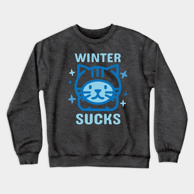 Cute Kitten Thinks Winter Sucks Crewneck Sweatshirt by ArtOnTheRun